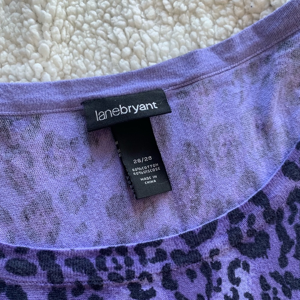 Lane Bryant purple leopard print top 26/28 - Picture 3 of 3